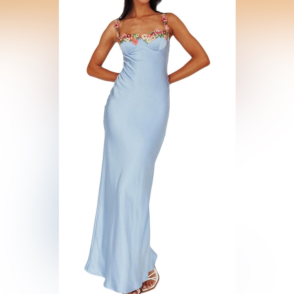 Light Blue Slip Maxi Dress